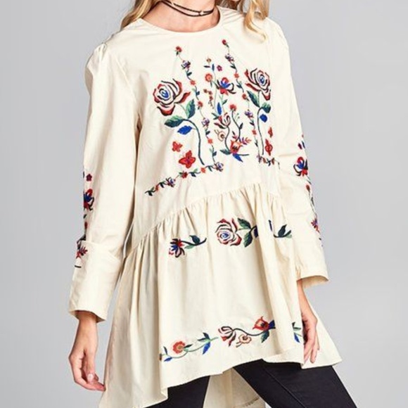 Velzera Tops - Velzera Embroidered Tunic